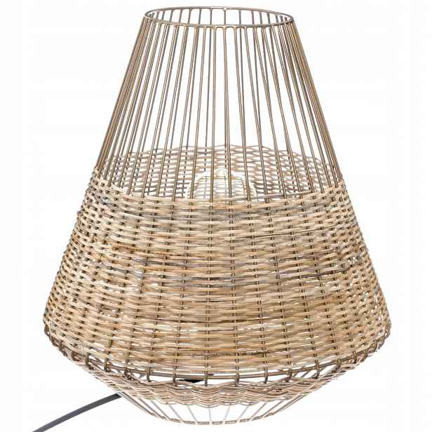 Proutěná a kovová lampa, Cheraw, 33 cm, béžová
