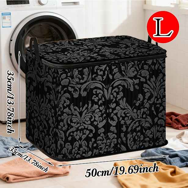 TEMU 1 ks, 2D Plochý Živý Tmavý Ornamentální Damaskový Úložné Boxy s Víkem, Sváteční Dekorace/Dárky, Šťastný Nový Rok Módní Moderní Úložná Krabice,