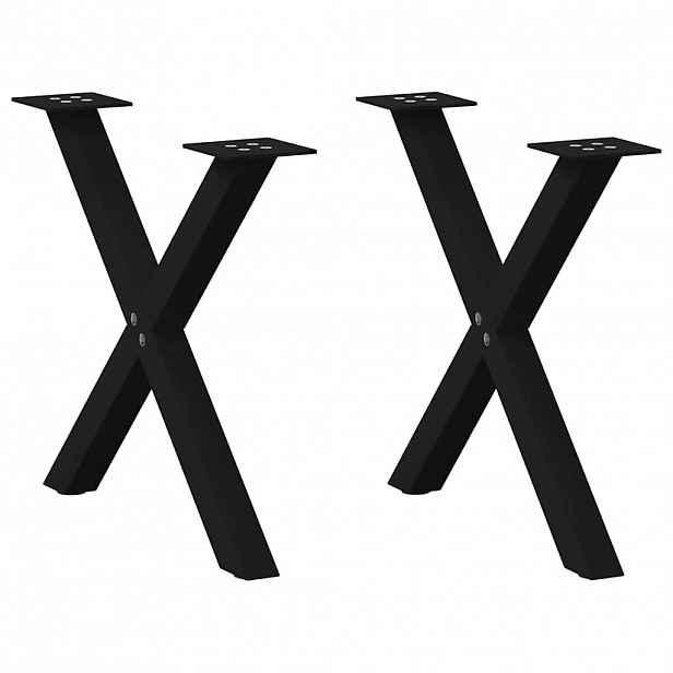 vidaXL Nohy konferenčního stolku ve tvaru X, 2 ks, černé, 60 x (42-43) cm, ocel