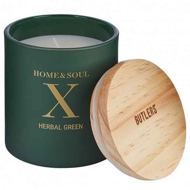 Butlers HOME & SOUL Vonná svíčka se sójovým voskem "Herbal Green"