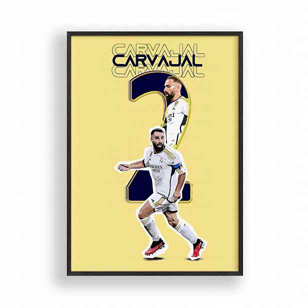 Obraz Dani Carvajal Real Madrid Plakát Rámeček Dřevěný Černý