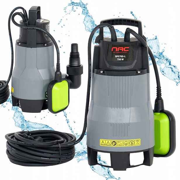 Ponorná Zahradní Pumpa Na Špinavou Vodu Nac SPE75-D-L 750W 14000L/H 230V