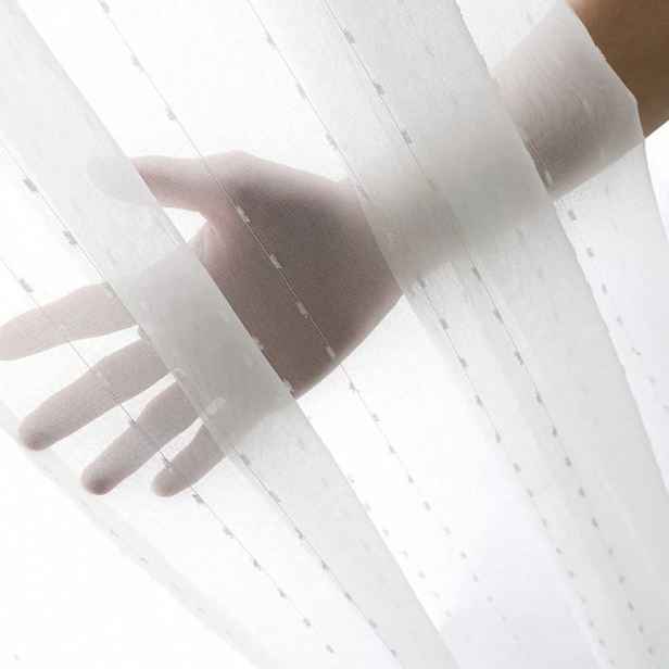 TEMU 1 ks Elegantní bílá průsvitná záclona s puntíky pro domácí dekoraci, na tyč, snadné zavěšení, ideální pro okna, balkon a ložnici, trendy bílá