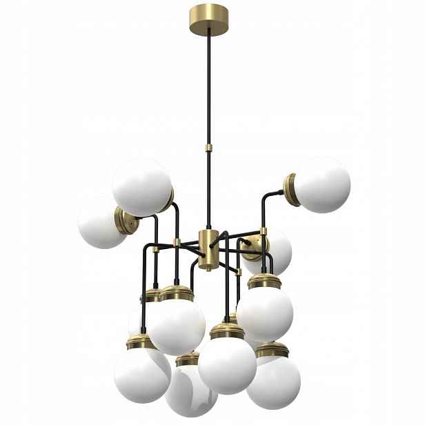 Velká 12-bodová závěsná lampa s mléčnými kuličkami Hydro 6795 Luminex