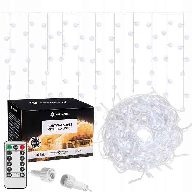 Venkovní Sople 1500LED Girlanda Světelná Záclona Lampy 67 m Studené Bílé