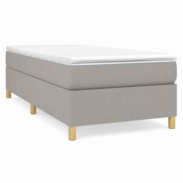 vidaXL Box spring postel s matrací světle šedá 90x190 cm textil