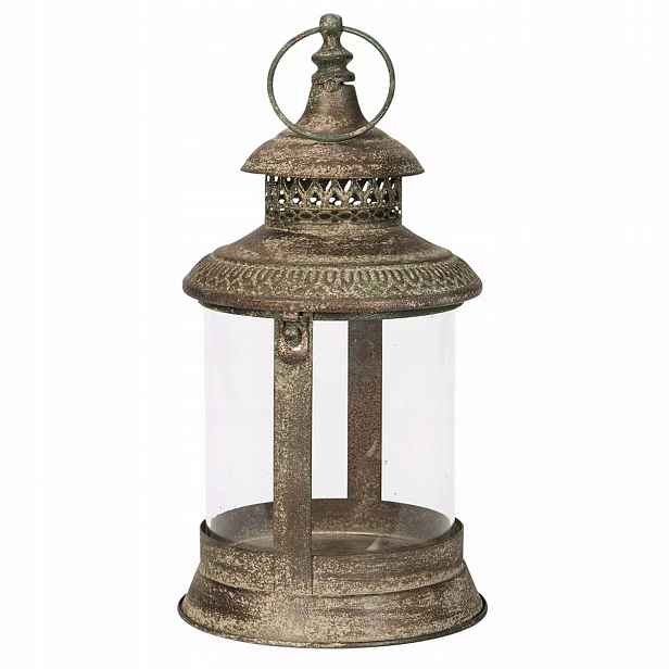 Lampion Lampa Do Domu Zahrady závěsná stojící loft béžová kovová 31 cm