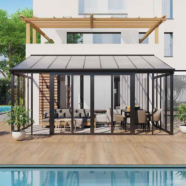 Luxusní zimní zahrada BestBerg PZ-QA9 / 16,5 m² / 300 x 548 x 312 cm / antracit