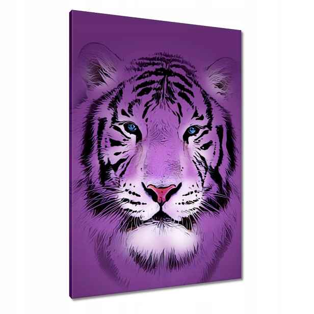 Obrazy 70x100 Fialový obrázek tygra