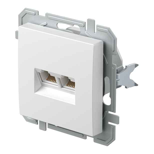 Zásuvka datová TEM Logiq CAT6S 2× RJ45 bílá