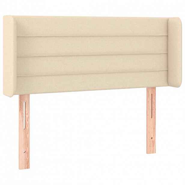 vidaXL Čelo postele typu ušák krémové 93x16x78/88 cm textil