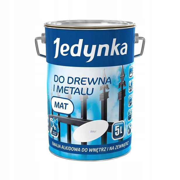Jedynka barva olejová ftalová na dřevo kov betonu 5L bílá matná