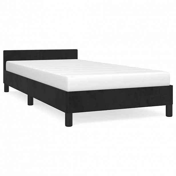 vidaXL Rám postele s čelem bez matrace černý 90x200 cm samet