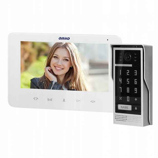 Bezsluchátkový videotelefonní set, šifrovač, interkom, bílá barva