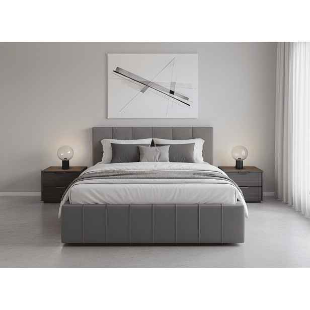 Elvisia Manželská postel MONACO s výklopným roštem | šedá 160 x 200 cm