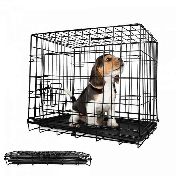 Leopet Klec pro psy skládací 91 x 57 x 63,5 cm, L, černá