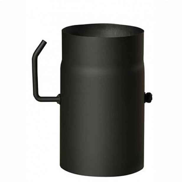 Roura kouřová s klapkou 150 mm/25 cm, silnostěnné 1,5 mm, černá MA654185