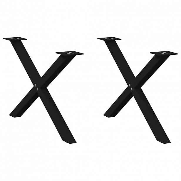 vidaXL Nohy konferenčního stolku ve tvaru X, 2 ks, černé, 70 x (42-43) cm, ocel