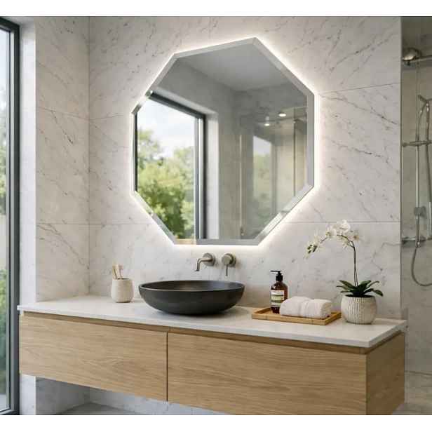 Zrcadlo hexa led 60 60x60