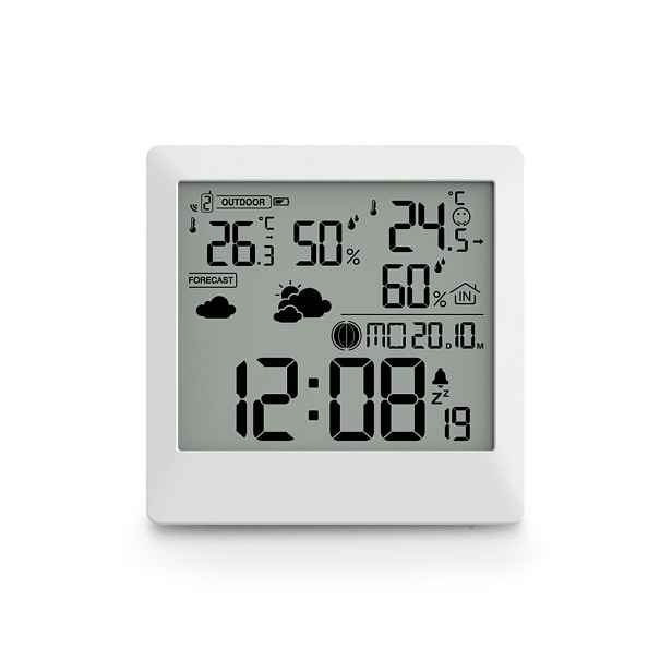 Hama Palawan, meteostanice, teplota, vlhkost, počasí, fáze měsíce, bezdrátový senzor, bílá