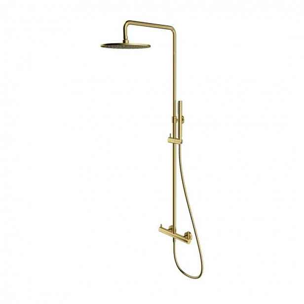 OMNIRES Y - Sprchový set s baterií, průměr 25 cm, kartáčovaná mosaz Y1244MBSB
