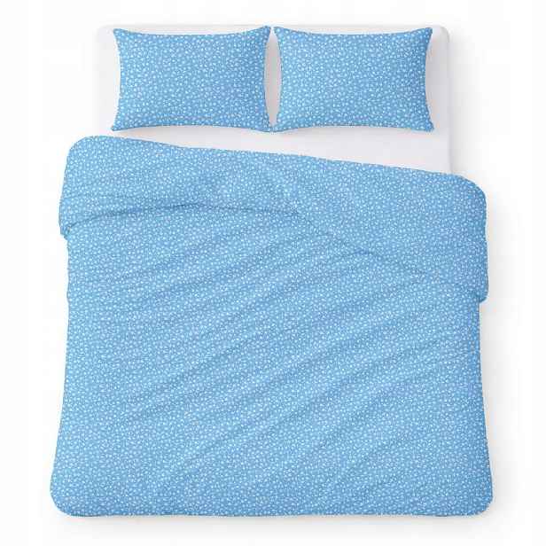 Povlečení bavlněné 200x220 modré s bílými květy, klasické Cotton Home