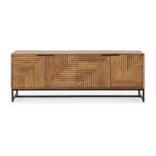 TV stolek z mangového dřeva v přírodní barvě 160x58x40 cm Nereida – MOME