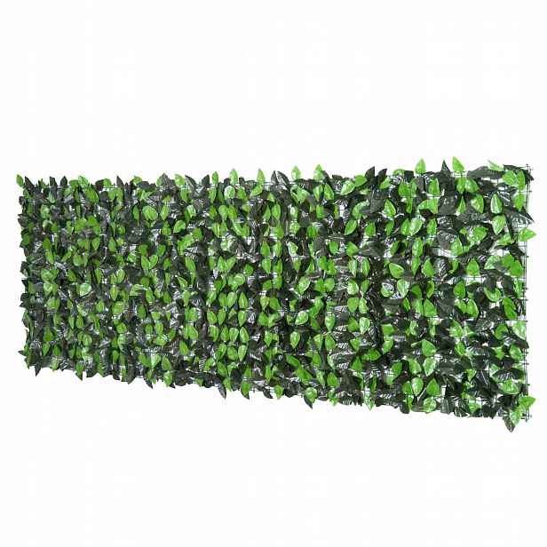 Umělé živé ploty Outsunny Vavřínové listy zelené 3L x 1H m Anti-UV