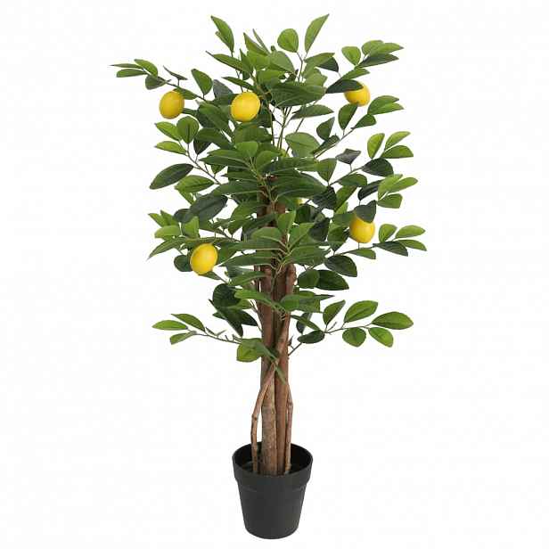 vidaXL Umělý citronovník se 3 kmínky zelený 85 cm PP