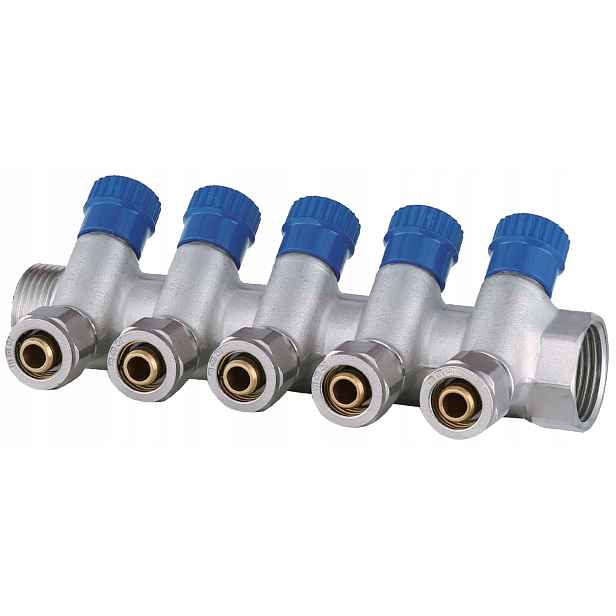 X-home Rozdělovač Pex 1“ x 16 mm 5 Obvodů Sekce Cwu Pro Studenou Vodu Mono