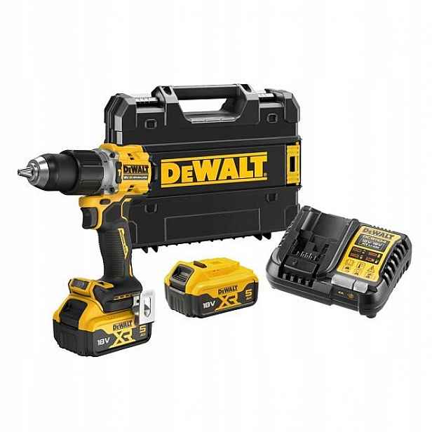 DeWalt DCD805P2T aku bezuhlíková příklepová vrtačka 18V/2*5Ah 90Nm, kufr Ts