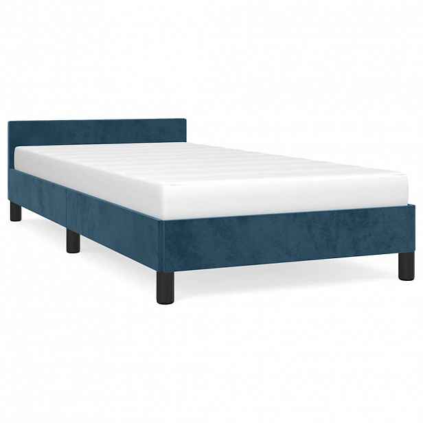 vidaXL Rám postele bez matrace tmavě modrý 90x200 cm samet