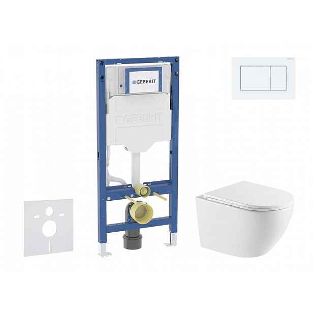 Geberit Duofix - Set předstěnové instalace, klozetu Oudee a sedátka softclose, tlačítko Sigma20, bílá/bílá mat SANI11CA31123