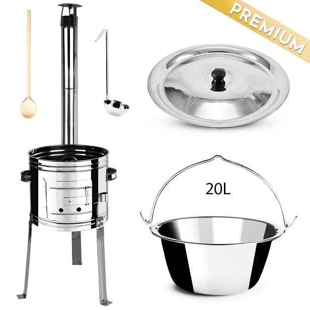Kotlíková souprava nerezová 20L na guláš – vysoká kotlina, Perfect Home Premium VNZ-2039