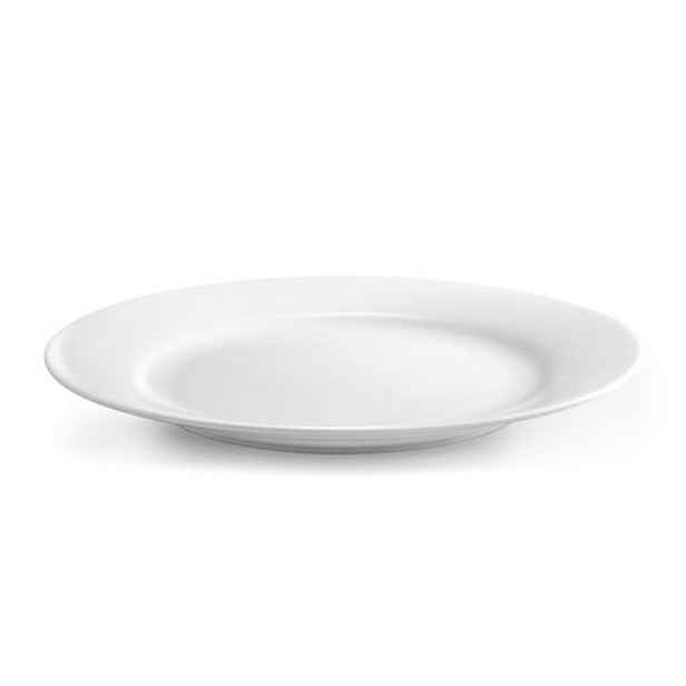 talíř d24cm mělký, PRAKTIK, bílý porcelán