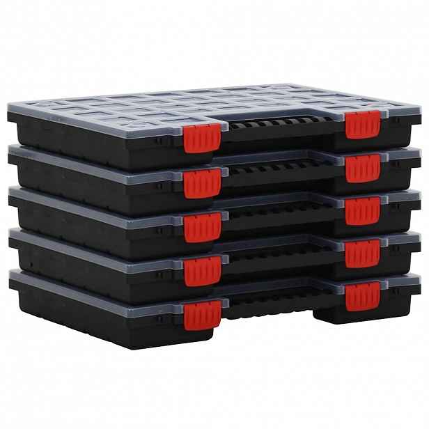 vidaXL Organizéry na součástky 5 ks 40 x 30 x 5 cm polypropylen