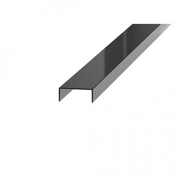 Lišta dekorační "U" Eviso black lesk, nerez PVD, délka 270 cm, šířka 20 mm, PRBL0002