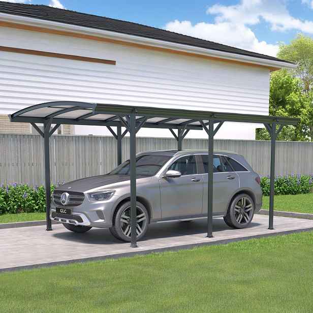 Přístřešek na auto BestBerg BBCP-CP7 / 15,2 m² / 505 x 300 x 219 cm / antracit/šedá