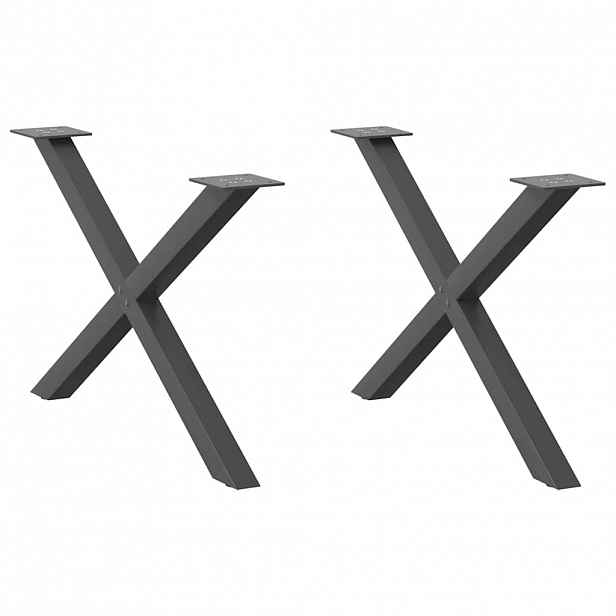 vidaXL Nohy konferenčního stolku ve tvaru X, 2 ks, antracitové, 70 x (42-43) cm, ocel