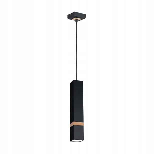 Závěsná lampa tuba černá dřevěná GU10 Vidar MLP5403 Eko-light