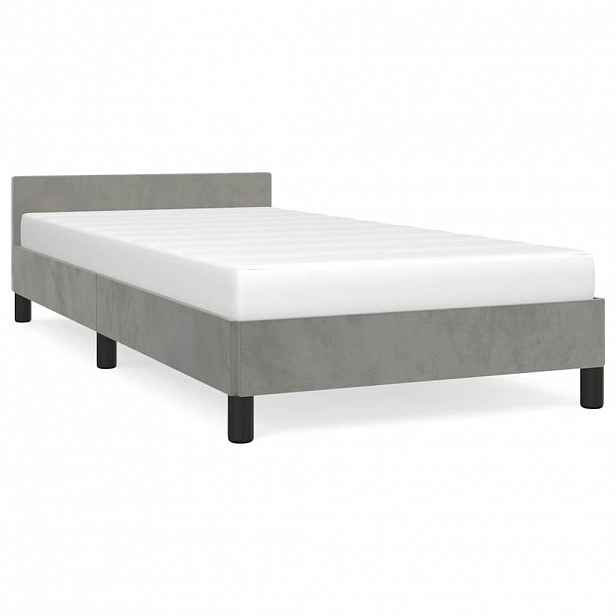 vidaXL Rám postele bez matrace světle šedá 100 x 200 cm samet