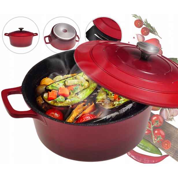 Hrnec Gar kotlík Zapékací Mísa s víkem na Plyn Indukce Kamille 4,5 l