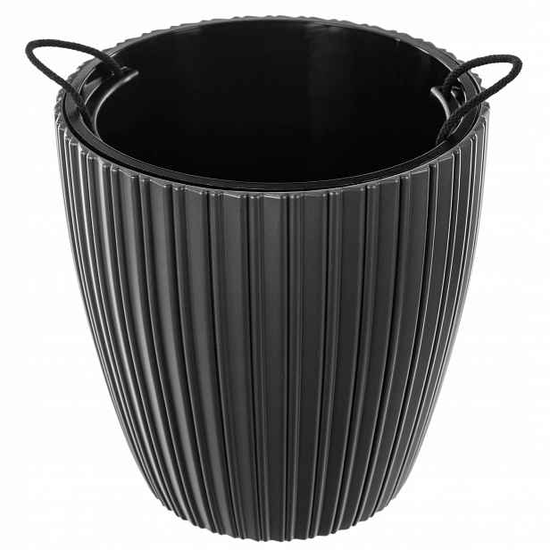 Květináč 50 cm Květiny Obal Květinový Antracit Plastový