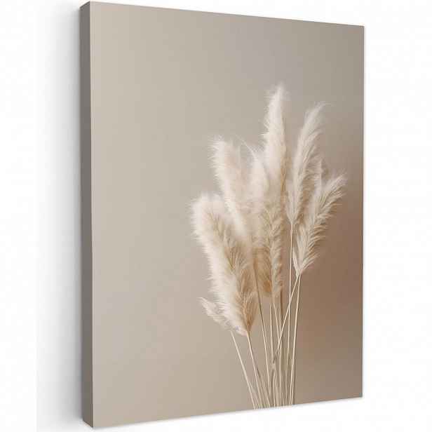 MuchoWow OBRAZ NA PLÁTNĚ Pampová tráva - Plumes - Pastelová - Bílá 30x40 cm