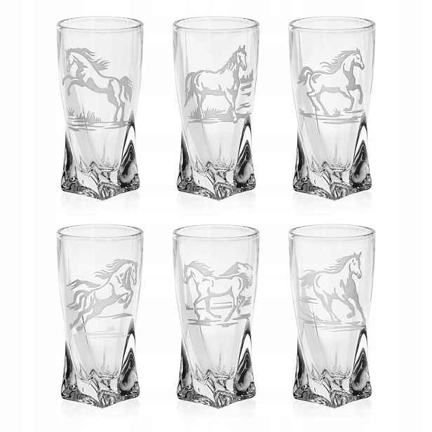 Skleničky na vodku Koně 50 ml (Quadro) 6 ks