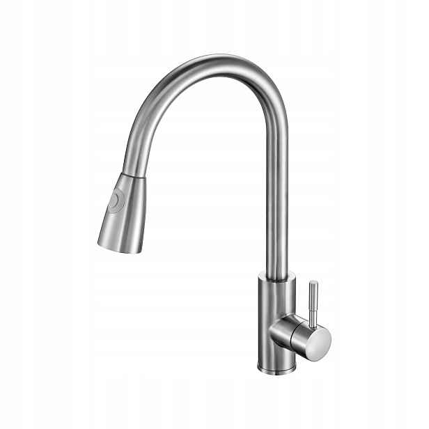 Stojánková Dřezová Baterie Inox Otočná O 360° Nerezová Ocel 43 CM Fala
