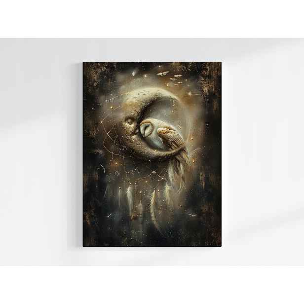 Plakát Kouzelná Sova Lapač Snů Měsíc Fantasy 75x100