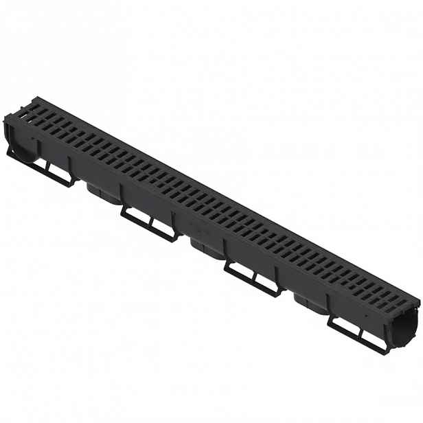 Plastový odvodňovací žlab EASY1, polypropylenový rošt 9x9x100 cm