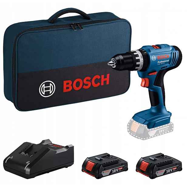 Sada Bosch aku vrtačka nabíječka, taška, 2x aku. 2,0Ah