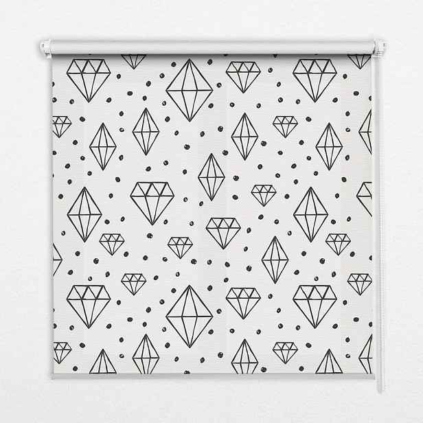 TULUP VNITŘNÍ roleta - okenní roleta - roleta - 90x180 cm - Tažené diamanty